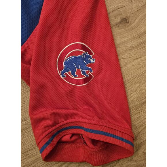 Stitches Embroidered Chicago Cubs Baseball Jersey Shirt XL Blue Red Pullover MLB - Picture 3 of 9